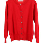 Women's Round Neck Cardigan Solid Color Loose Knit Sweater