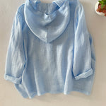 Women's Casual Cotton and Linen Hooded Cardigan