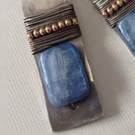 Antique Silver Blue and White Sapphire Earrings