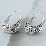 Women's Vintage Silver Round Earrings