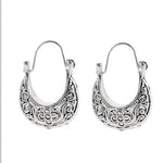 Women's Vintage Silver Round Earrings