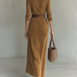 Céleste | Luxe Suede Maxi Dress