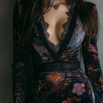 Lunori™ | Sofia Floral Velvet Mini Dress