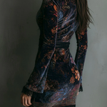 Lunori™ | Sofia Floral Velvet Mini Dress