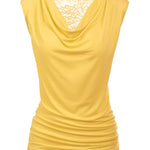 Ruched Cowl Neck Tank Tops - Zeagoo (Us Only)