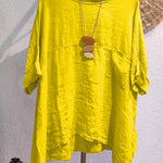 Women's Casual Cotton and Linen Round-neck Shirt