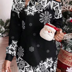Bodycon Long Sleeves Contrast Color Printed Split-Joint One-Shoulder Midi Dresses