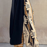 Casual Geometric Print Patchwork Loose Mid Waist Harlan Patchwork Bottoms