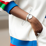 Long Sleeves Loose Contrast Color Striped Zipper Lapel Outerwear