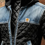 Eryk | Black Quilted Jacket Featuring Denim Accents