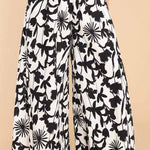 Elasticated high-rise wide-leg culottes