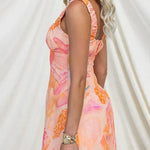 Sleeveless Marine Life Print A-line Mini Dress