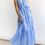 Loose Sleeveless Plaid Ribbed Stand Collar Maxi Dresses