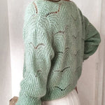 Fashionable V-neck Long-sleeved Knitted Sweater Cardigan