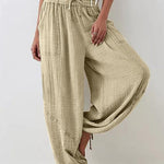 Women's Casual Fashion Solid Color Strap Pocket Wide Leg Pants