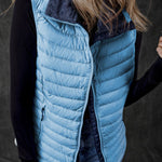 Plush Collared Quilted Zipped Puffer Vest