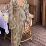 Lace Hollow Beach V-neck Low-cut Front Slit Long Dress