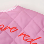 Rose Print Bow Quilted Jacket