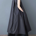A-Line Loose Pockets Solid Color Tied Zipper V-Neck Midi Dresses Shirt Dress