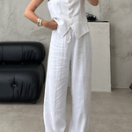 Casual Work Vest and Trousers Two-piece Set