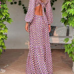 Serene Dreams Printed Side Cutout Elastic Waist Maxi Dress