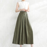 5 Colors Loose Solid Color Ramie Cotton Wide Leg Pants