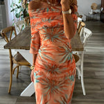 Orange Tulle Printed Dress