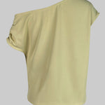 Loose Short Sleeves Solid Color One-Shoulder T-Shirts Tops