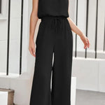 Women's Ruffle Sleeve Solid Color One Piece Jumpsuit