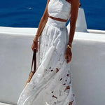 Next Trip Floral Embroidery Crochet Lace Crop Tank Top