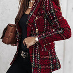 Good Catch Double Breasted Plaid Blazer