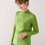 10 Colors Simple Solid Color Long Sleeves High-Neck T-Shirt Top
