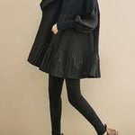 Knitting Pleats Split-Joint High-Neck Pullover Top