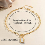 Gold-Plated Geometric Square Necklace