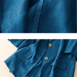 All-match casual button-down cotton linen jacket