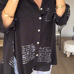Letter Print Fashion Lapel Shirt