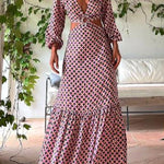 Serene Dreams Printed Side Cutout Elastic Waist Maxi Dress