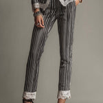 Vintage Striped Lace Pants