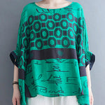 Original Printing Batwing Sleeve T-Shirts Tops
