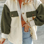 Two Pocket Color Block Single Breasted Long Sleeved Coats