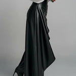 High Waisted Wide Leg Buttoned Pleated Solid Color Split-Joint Zipper Pants Trousers