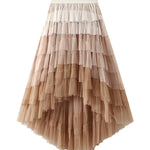 Irregular cake skirt high waist mesh skirt