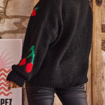 Cherry Embroidered Cardigan Sweater