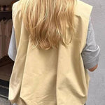 Fashionable Loose Sleeveless Pocket Casual Vest