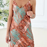 Goya snakeskin strap deep v-neck dress