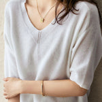 Urban Solid Color V-Neck Knitting Pullover