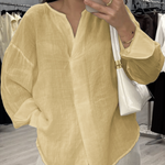 Women's Casual Solid Color Cotton Linen Shirt