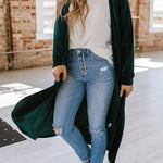Velvet cardigan without buttons