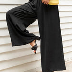 Simple Wide Leg Loose Elasticity Casual Pants Bottoms