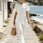 Women's Round Neck Short-Sleeved Suit